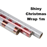 Shiny Christmas Gift Wrap 1m